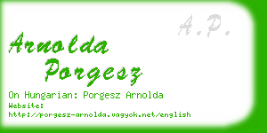 arnolda porgesz business card